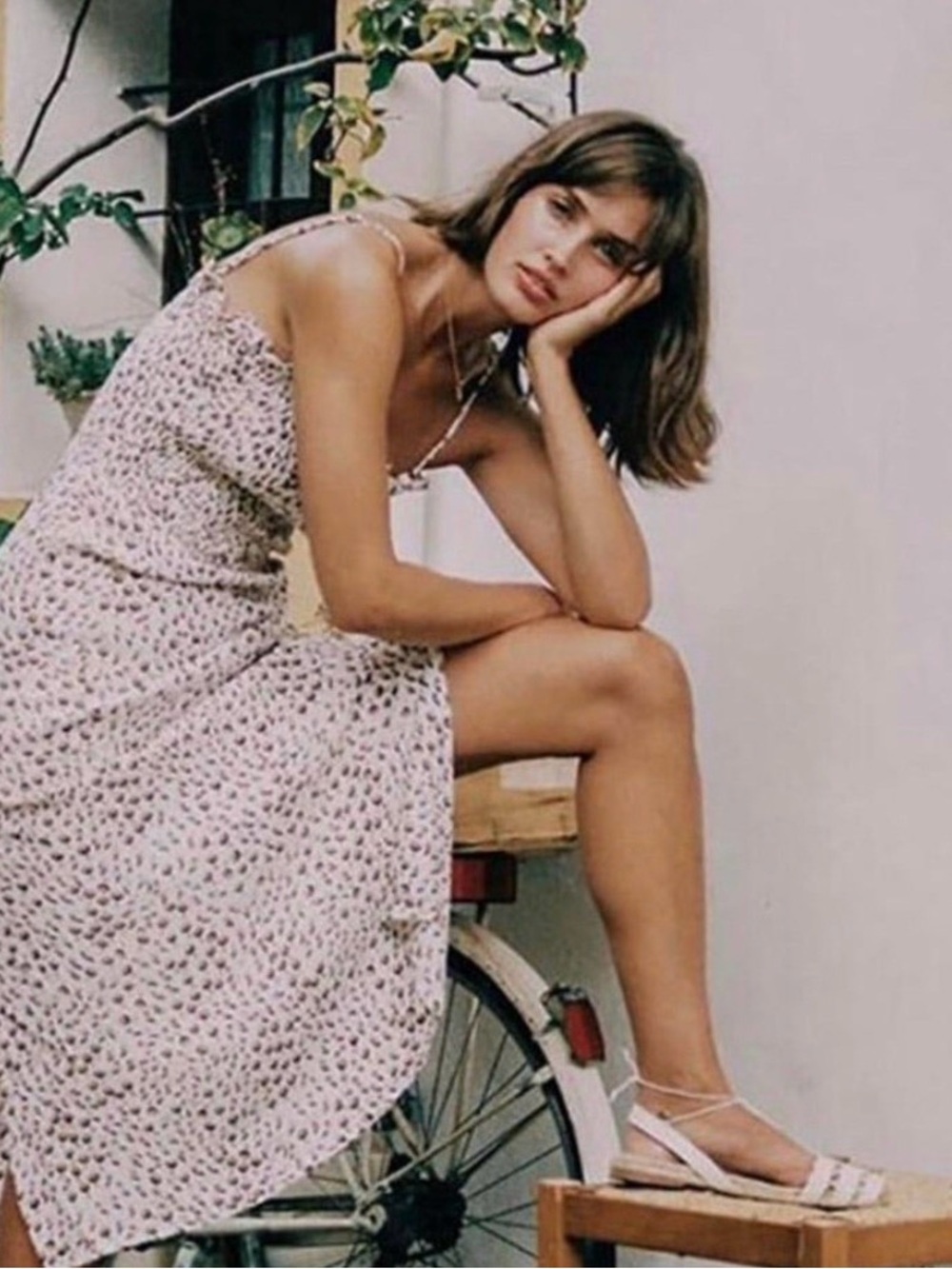 Faithfull The Brand Solange Midi Dress Cream Floral Smocked Bodice Size Lđ¤ - Picture 2 of 15